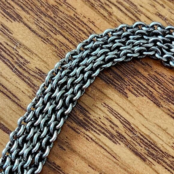 BRIGHTON Silver Flower Pendant Double Strand Necklace VINTAGE INSPIRED - Picture 5 of 10